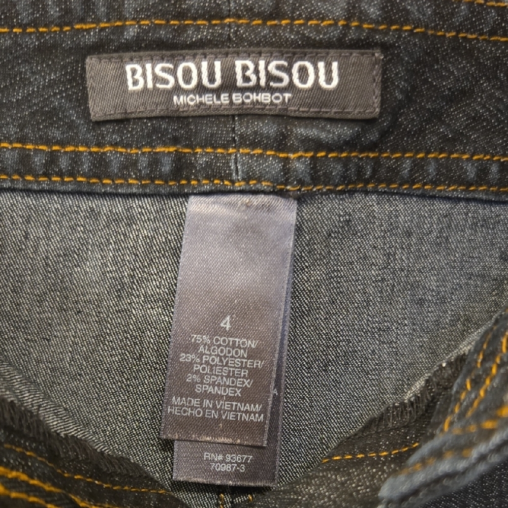 Bisou Bisou Dark Denim Pleated Mini Skirt - Picture 2 of 5